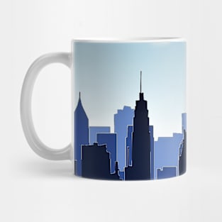 The blue city silhouette Mug